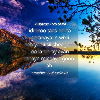 Picture 04 - 2 Butros 1:20 SOM - idinkoo taas horta garanaya in wixii nebiyadii - Bible Verse Picture