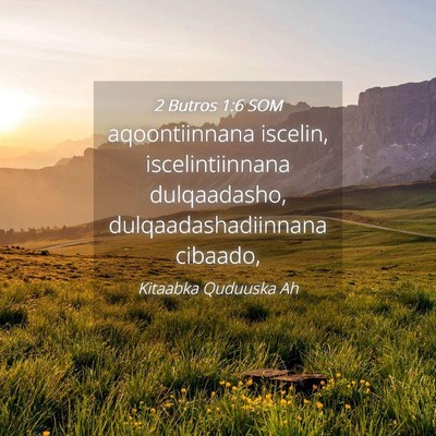 Picture 04 - 2 Butros 1:6 SOM - aqoontiinnana iscelin, iscelintiinnana - Bible Verse Picture
