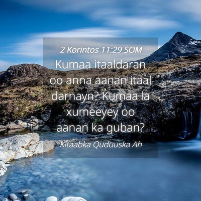 Picture 04 - 2 Korintos 11:29 SOM - Kumaa itaaldaran oo anna aanan itaal darnayn? - Bible Verse Picture