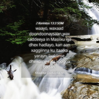 Picture 04 - 2 Korintos 13:3 SOM - waayo, waxaad doondoonaysaan wax caddeeya in - Bible Verse Picture