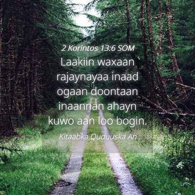 Picture 04 - 2 Korintos 13:6 SOM - Laakiin waxaan rajaynayaa inaad ogaan doontaan - Bible Verse Picture