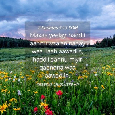 Picture 04 - 2 Korintos 5:13 SOM - Maxaa yeelay, haddii aannu waalan nahay waa Ilaah - Bible Verse Picture