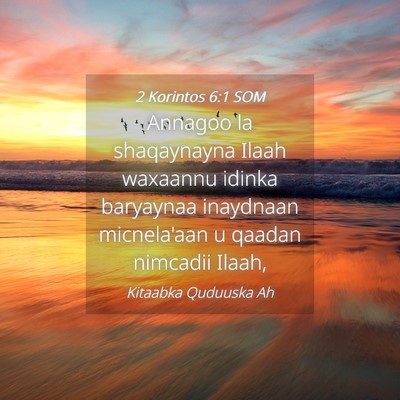 Picture 04 - 2 Korintos 6:1 SOM - Annagoo la shaqaynayna Ilaah waxaannu idinka - Bible Verse Picture