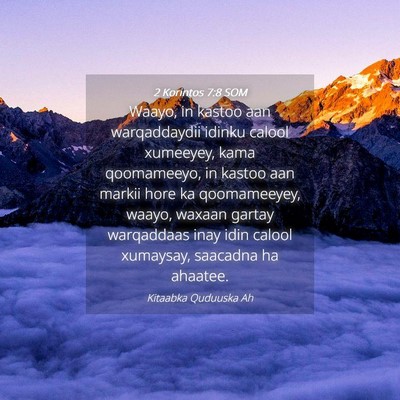 Picture 04 - 2 Korintos 7:8 SOM - Waayo, in kastoo aan warqaddaydii idinku calool - Bible Verse Picture
