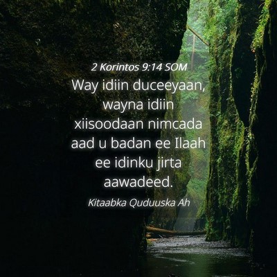 Picture 04 - 2 Korintos 9:14 SOM - Way idiin duceeyaan, wayna idiin xiisoodaan - Bible Verse Picture
