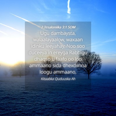 Picture 04 - 2 Tesaloniika 3:1 SOM - Ugu dambaysta, walaalayaalow, waxaan idinku - Bible Verse Picture
