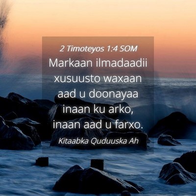 Picture 04 - 2 Timoteyos 1:4 SOM - Markaan ilmadaadii xusuusto waxaan aad u doonayaa - Bible Verse Picture