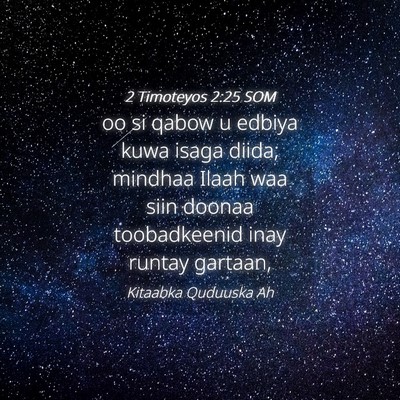 Picture 04 - 2 Timoteyos 2:25 SOM - oo si qabow u edbiya kuwa isaga diida; mindhaa - Bible Verse Picture