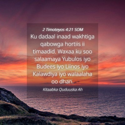 Picture 04 - 2 Timoteyos 4:21 SOM - Ku dadaal inaad wakhtiga qabowga hortiis ii - Bible Verse Picture