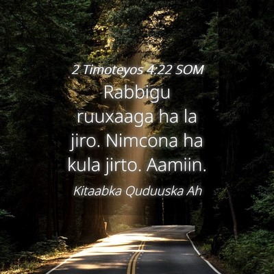 Picture 04 - 2 Timoteyos 4:22 SOM - Rabbigu ruuxaaga ha la jiro. Nimcona ha kula - Bible Verse Picture