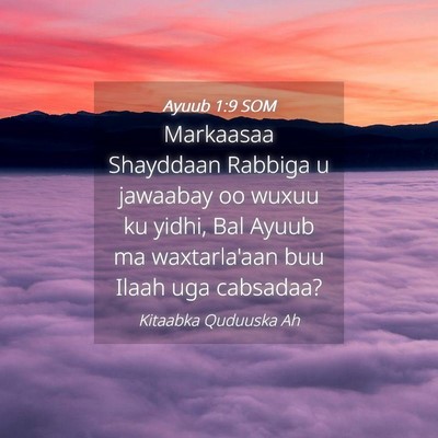 Picture 04 - Ayuub 1:9 SOM - Markaasaa Shayddaan Rabbiga u jawaabay oo wuxuu - Bible Verse Picture