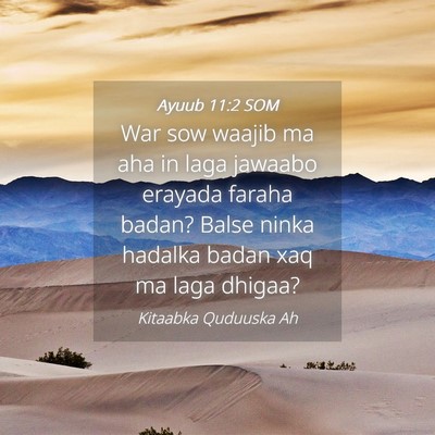 Picture 04 - Ayuub 11:2 SOM - War sow waajib ma aha in laga jawaabo erayada - Bible Verse Picture