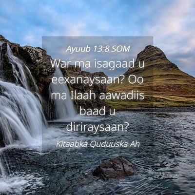 Picture 04 - Ayuub 13:8 SOM - War ma isagaad u eexanaysaan? Oo ma Ilaah - Bible Verse Picture