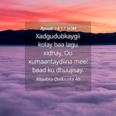Picture 04 - Ayuub 14:17 SOM - Xadgudubkaygii kolay baa lagu xidhay, Oo - Bible Verse Picture