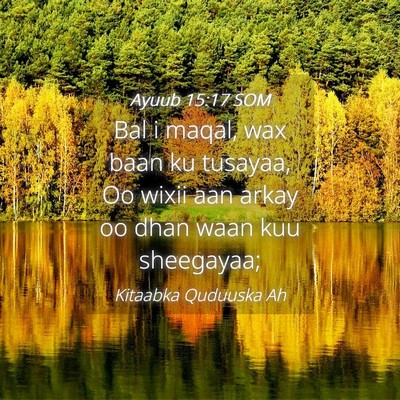 Picture 04 - Ayuub 15:17 SOM - Bal i maqal, wax baan ku tusayaa, Oo wixii aan - Bible Verse Picture