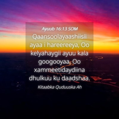 Picture 04 - Ayuub 16:13 SOM - Qaansoolayaashiisii ayaa i hareereeya, Oo - Bible Verse Picture