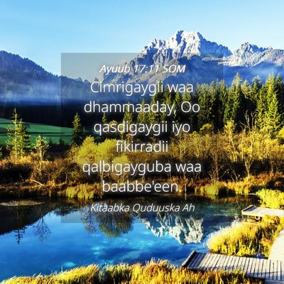 Picture 04 - Ayuub 17:11 SOM - Cimrigaygii waa dhammaaday, Oo qasdigaygii iyo - Bible Verse Picture