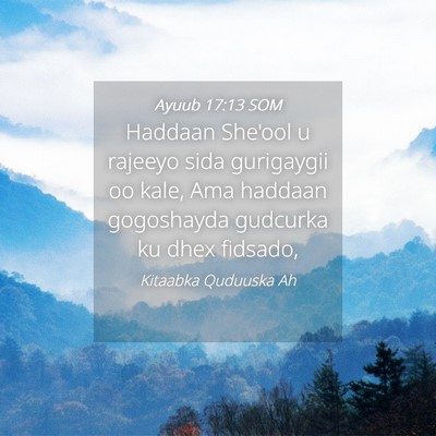 Picture 04 - Ayuub 17:13 SOM - Haddaan She'ool u rajeeyo sida gurigaygii oo - Bible Verse Picture