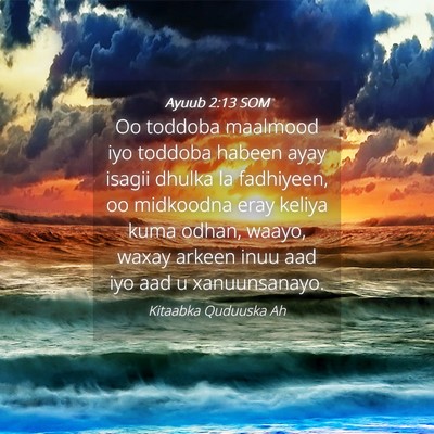 Picture 04 - Ayuub 2:13 SOM - Oo toddoba maalmood iyo toddoba habeen ayay - Bible Verse Picture