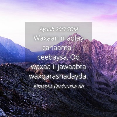 Picture 04 - Ayuub 20:3 SOM - Waxaan maqlay canaanta i ceebaysa, Oo waxaa ii - Bible Verse Picture