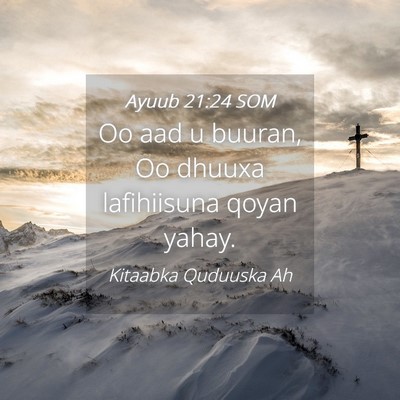 Picture 04 - Ayuub 21:24 SOM - Oo aad u buuran, Oo dhuuxa lafihiisuna qoyan - Bible Verse Picture