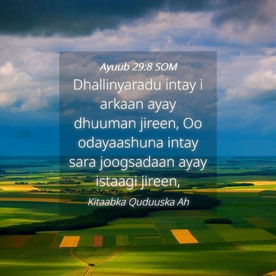 Picture 04 - Ayuub 29:8 SOM - Dhallinyaradu intay i arkaan ayay dhuuman jireen, - Bible Verse Picture