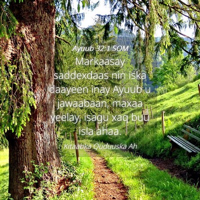 Picture 04 - Ayuub 32:1 SOM - Markaasay saddexdaas nin iska daayeen inay Ayuub - Bible Verse Picture