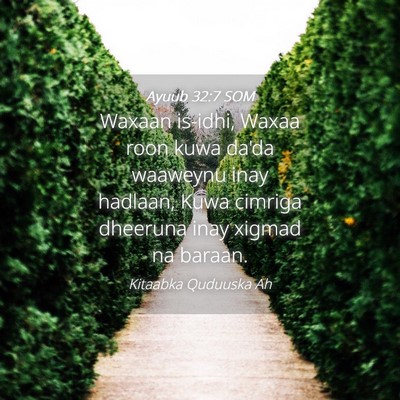Picture 04 - Ayuub 32:7 SOM - Waxaan is-idhi, Waxaa roon kuwa da'da waaweynu - Bible Verse Picture