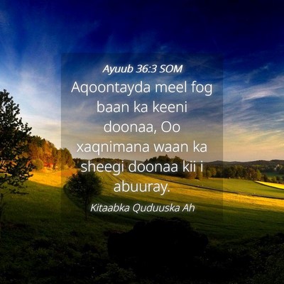 Picture 04 - Ayuub 36:3 SOM - Aqoontayda meel fog baan ka keeni doonaa, Oo - Bible Verse Picture