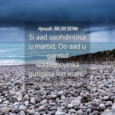Picture 04 - Ayuub 38:20 SOM - Si aad soohdintiisa u martid, Oo aad u garatid - Bible Verse Picture