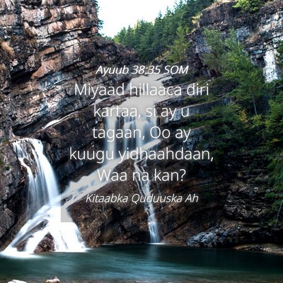 Picture 04 - Ayuub 38:35 SOM - Miyaad hillaaca diri kartaa, si ay u tagaan, Oo - Bible Verse Picture
