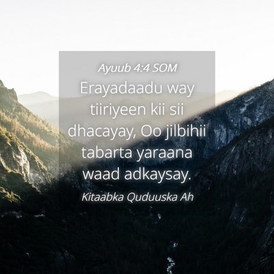 Picture 04 - Ayuub 4:4 SOM - Erayadaadu way tiiriyeen kii sii dhacayay, Oo - Bible Verse Picture