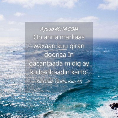 Picture 04 - Ayuub 40:14 SOM - Oo anna markaas waxaan kuu qiran doonaa In - Bible Verse Picture