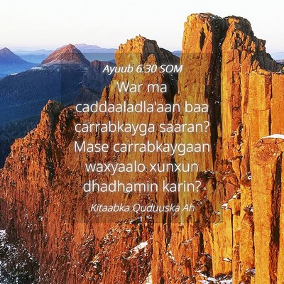 Picture 04 - Ayuub 6:30 SOM - War ma caddaaladla'aan baa carrabkayga saaran? - Bible Verse Picture