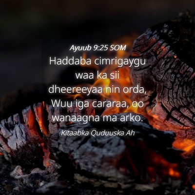 Picture 04 - Ayuub 9:25 SOM - Haddaba cimrigaygu waa ka sii dheereeyaa nin - Bible Verse Picture