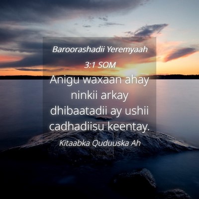 Picture 04 - Baroorashadii Yeremyaah 3:1 SOM - Anigu waxaan ahay ninkii arkay dhibaatadii ay - Bible Verse Picture