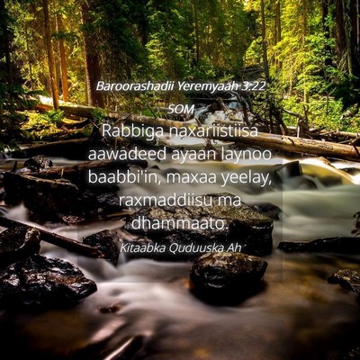 Picture 04 - Baroorashadii Yeremyaah 3:22 SOM - Rabbiga naxariistiisa aawadeed ayaan laynoo - Bible Verse Picture