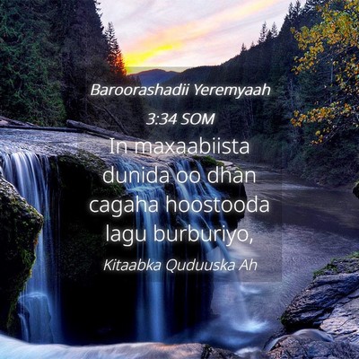 Picture 04 - Baroorashadii Yeremyaah 3:34 SOM - In maxaabiista dunida oo dhan cagaha hoostooda - Bible Verse Picture