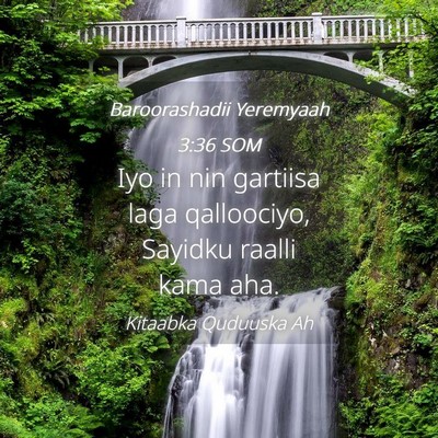 Picture 04 - Baroorashadii Yeremyaah 3:36 SOM - Iyo in nin gartiisa laga qalloociyo, Sayidku - Bible Verse Picture