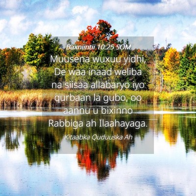 Picture 04 - Baxniintii 10:25 SOM - Muusena wuxuu yidhi, De waa inaad weliba na - Bible Verse Picture