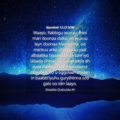 Picture 04 - Baxniintii 12:23 SOM - Waayo, Rabbigu wuxuu dhex mari doonaa dalka, oo - Bible Verse Picture