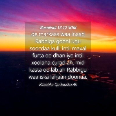 Picture 04 - Baxniintii 13:12 SOM - de markaas waa inaad Rabbiga gooni ugu soocdaa - Bible Verse Picture