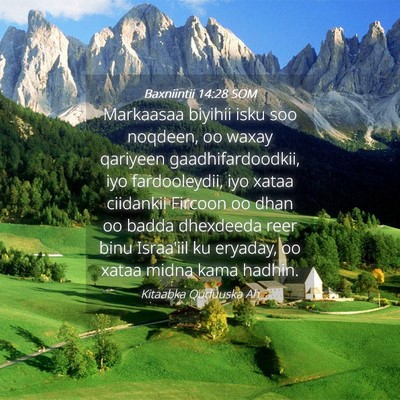 Picture 04 - Baxniintii 14:28 SOM - Markaasaa biyihii isku soo noqdeen, oo waxay - Bible Verse Picture