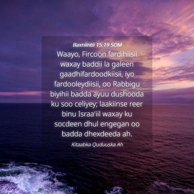 Picture 04 - Baxniintii 15:19 SOM - Waayo, Fircoon fardihiisii waxay baddii la galeen - Bible Verse Picture