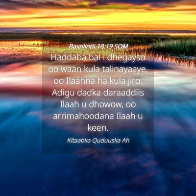 Picture 04 - Baxniintii 18:19 SOM - Haddaba bal i dhegayso oo waan kula talinayaaye, - Bible Verse Picture