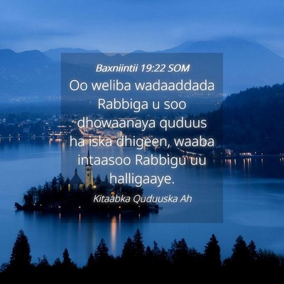 Picture 04 - Baxniintii 19:22 SOM - Oo weliba wadaaddada Rabbiga u soo dhowaanaya - Bible Verse Picture