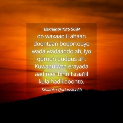 Picture 04 - Baxniintii 19:6 SOM - oo waxaad ii ahaan doontaan boqortooyo wada - Bible Verse Picture