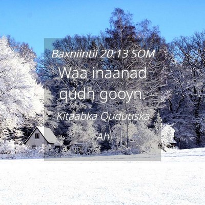 Picture 04 - Baxniintii 20:13 SOM - Waa inaanad qudh - Bible Verse Picture