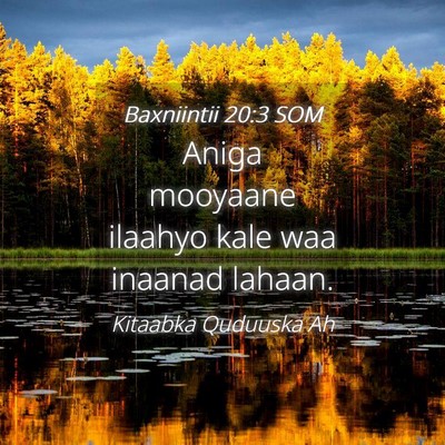 Picture 04 - Baxniintii 20:3 SOM - Aniga mooyaane ilaahyo kale waa inaanad - Bible Verse Picture