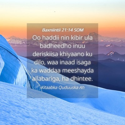 Picture 04 - Baxniintii 21:14 SOM - Oo haddii nin kibir ula badheedho inuu deriskiisa - Bible Verse Picture
